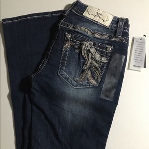 Women’s Miss Me Slim Boot Bling Jeans Sz 27